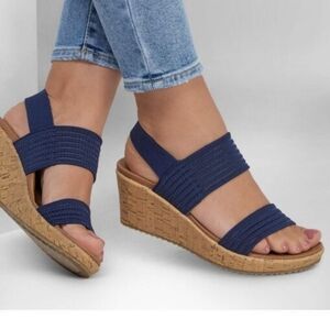 Women's Skechers Cali, Beverlee - Sheer Luck Sandal 119571-NVY Navy Size 9.5